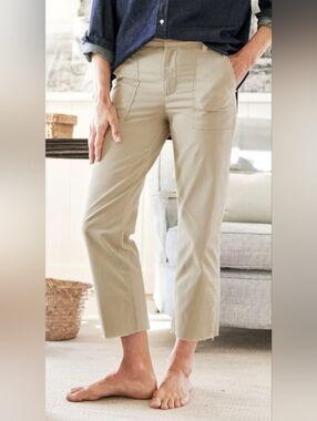 Frank & Eileen Blackstone Women High Waisted Utility Pants Size 4 Khaki